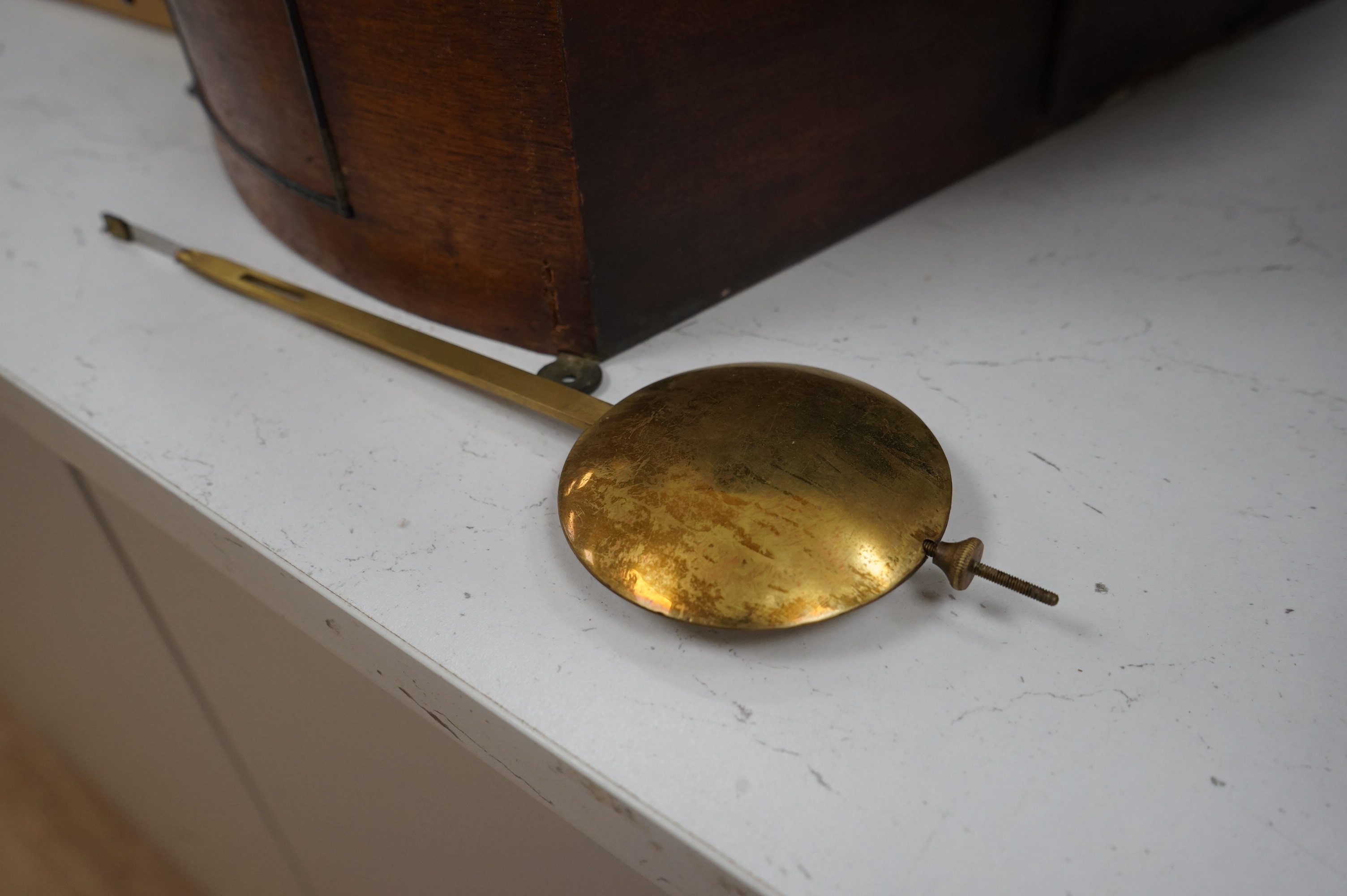 A Victorian Grimshaw, Baxter & JJ Elliottt Ltd, London, mahogany fusee wall timepiece. 46cm diameter. Condition - face crazed in places, unknown if working